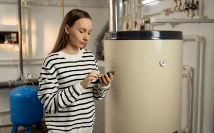 Woman calling the experts at Silver State to check out her broken heater