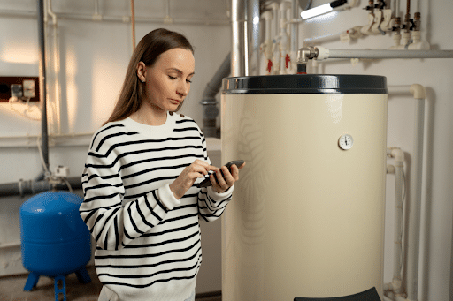 Woman calling the experts at Silver State to check out her broken heater